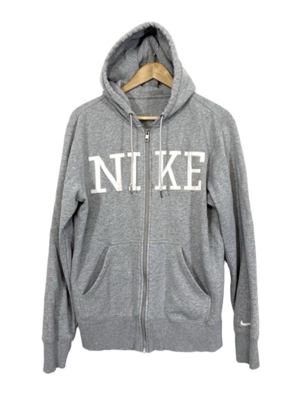 Vintage Nike Spellout Full Zip Hoodie Sweatshirt Men's Sz MED Athleisure Sporty